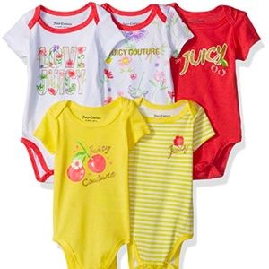 Juicy Couture 5 Pack Onesie Body suit.